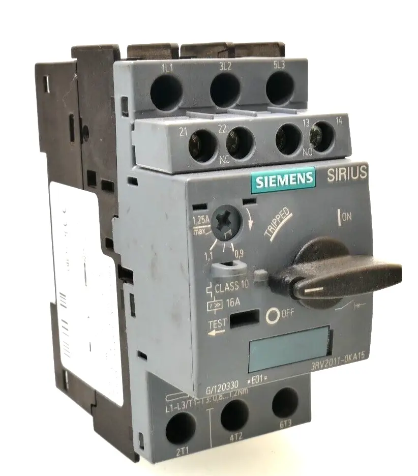 Produktfoto 1 von Siemens SIRIUS Motorschutzschalter 3RV2 011-0KA15 | E:01 | 3RV2011-0KA15