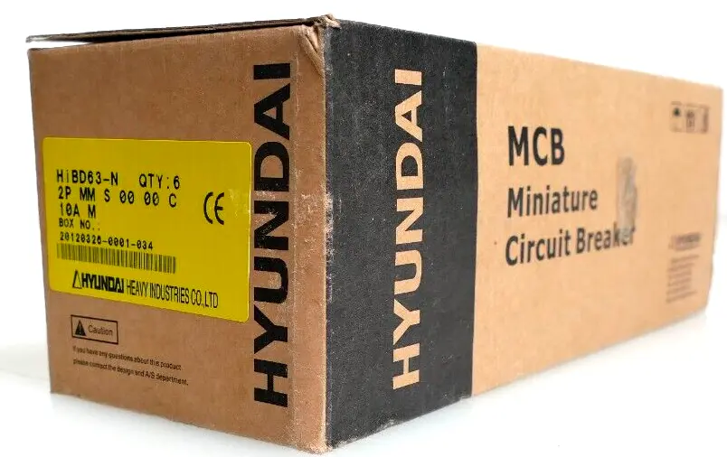 Produktfoto 1 von 6x Hyundai HiBD63-N Miniature Circuit Breaker 2P MM S 00 00 C | 10A M