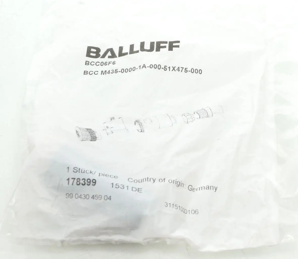 Produktfoto 1 von 2x Balluff Steckverbinder BCC M435-0000-1A-000-51X475-000 | BCC06F6