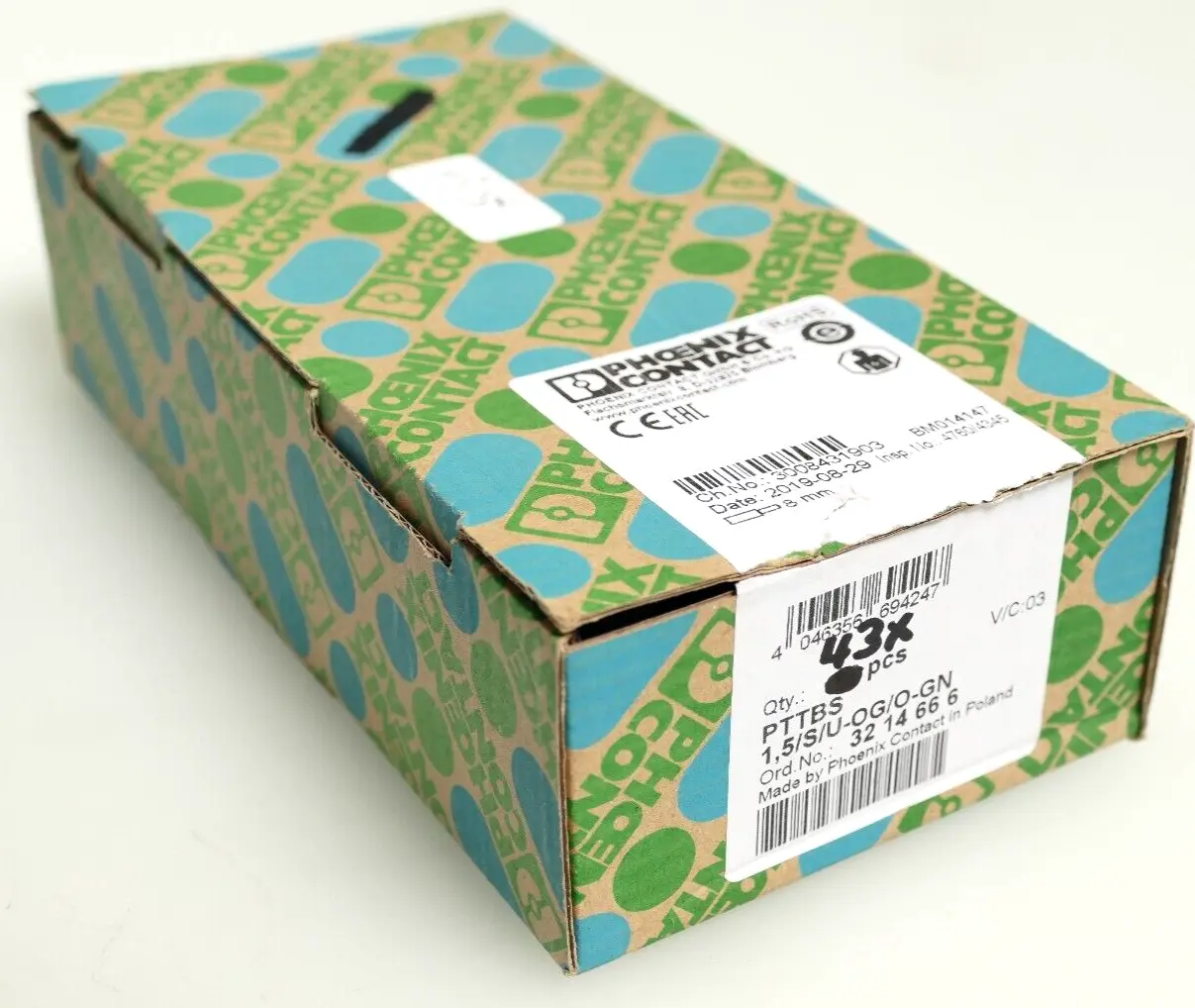 Produktfoto 1 von 43x Phoenix Contact Doppelstockklemme PTTBS 1,5/S/U-OG/O-GN | 3214666