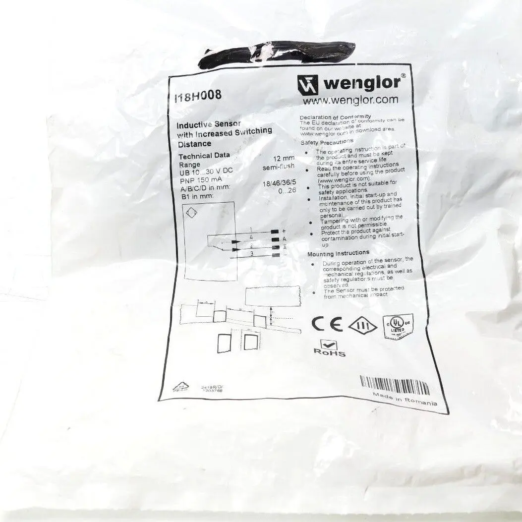 Produktfoto 1 von Wenglor Induktiver Sensor mit erhöhtem Schaltabstand | I18H008