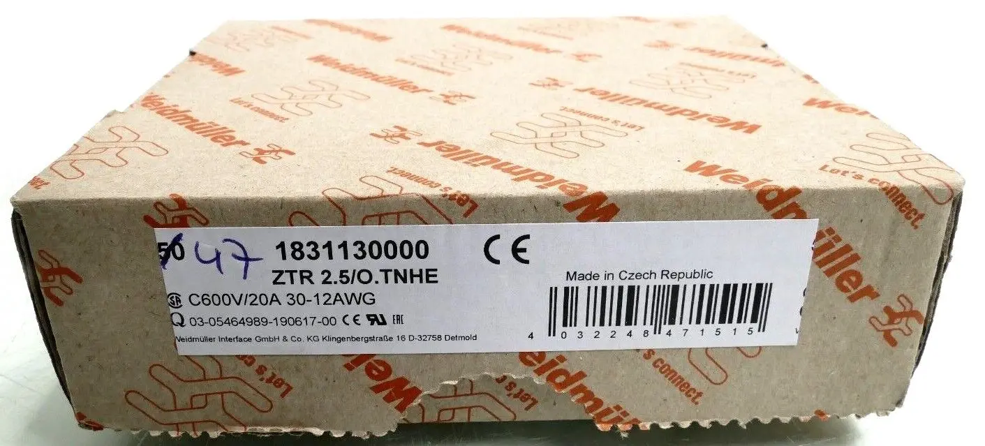 Produktfoto 1 von 47x Weidmüller Reihenklemme ZTR 2.5/O.TNHE | 1831130000