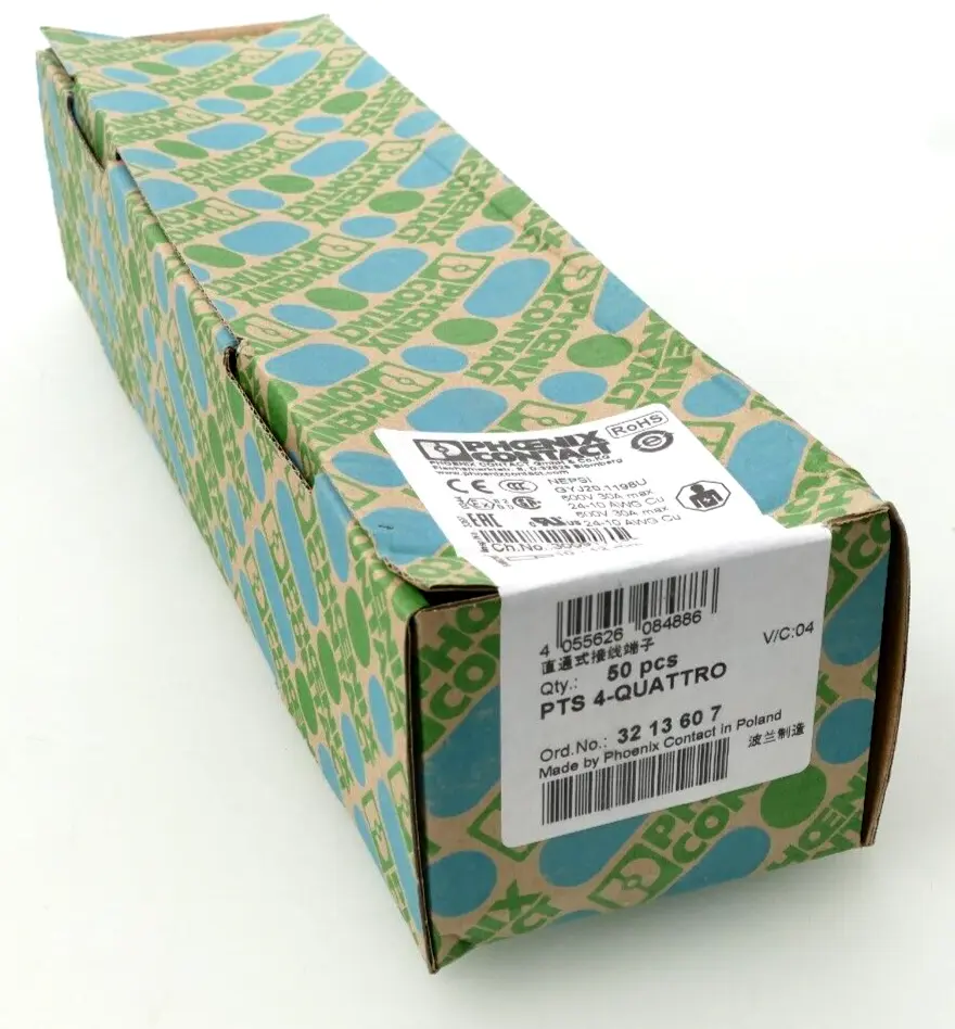 Produktfoto 1 von 50x Phoenix Contact Durchgangsklemme 32 13 60 7 | PTS 4-QUATTRO | 3213607