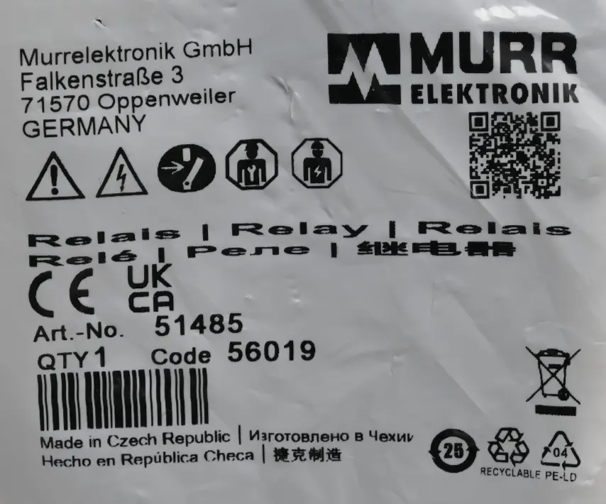 Produktfoto 1 von Murr Elektronik Ausgangsrelais | 51485