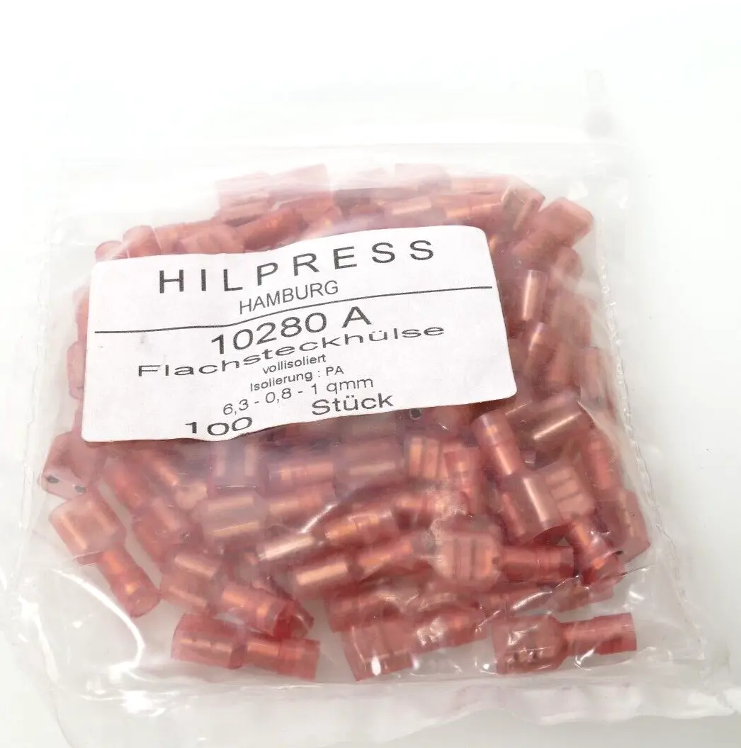 Produktfoto 1 von 100x Hilpress Flachsteckhülse 10280 A | 6,3-08-1qmm