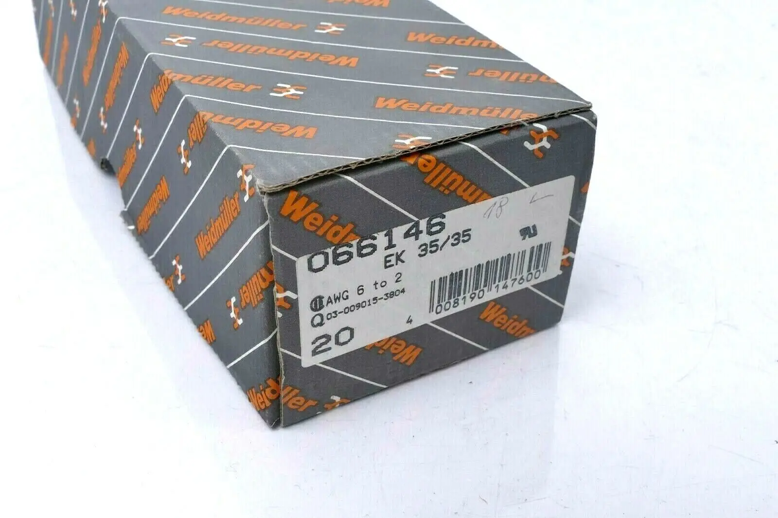Produktfoto 1 von 20x Weidmüller Schutzleiter-Reihenklemme 35mm² EK35/35 | 066146