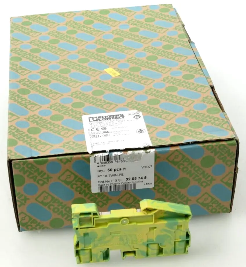 Produktfoto 1 von 50x Phoenix Contact Schutzleiter-Reihenklemme PT 10-TWIN-PE | 3208745