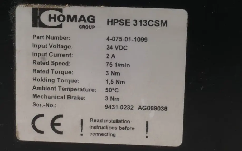 Produktfoto 1 von Homag HPSE 313CSM CAN-Achsenmotor 24VDC 3NM | 4-075-01-1099