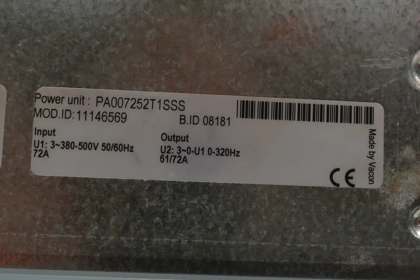 Vacon NXS00725A2T1SSSA1A3000000 Frequenzumrichter PA007252T1SSS | 11146569