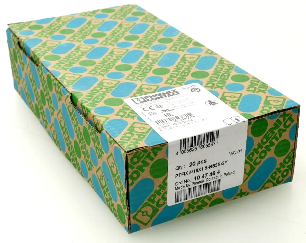 Produktfoto 1 von 20x Phoenix Contact Verteilerblock 10 47 45 4 | PTFIX 4/18X1,5-NS35 GY | 1047454
