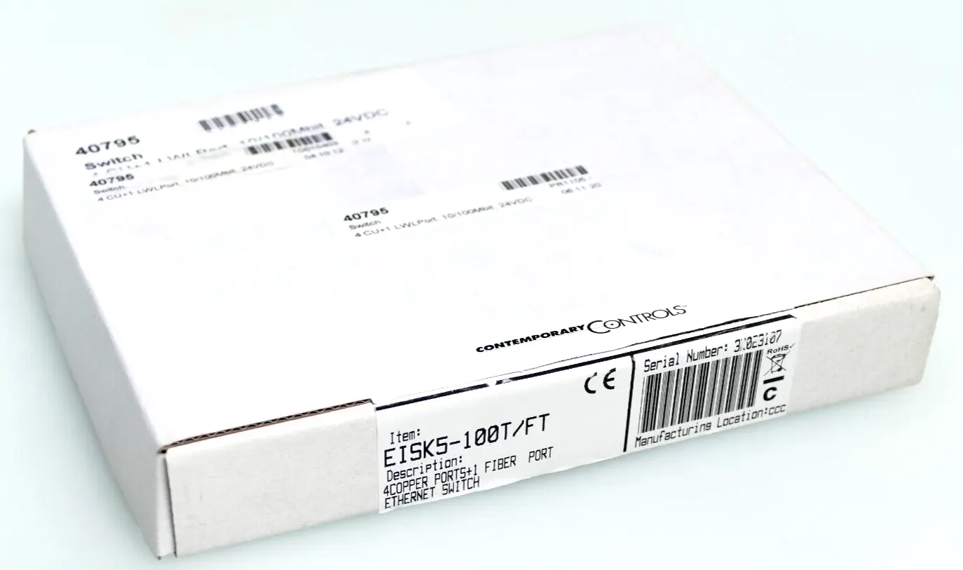 Produktfoto 1 von Contemporary Controls EISK5-100T/FT Ethernet Switch