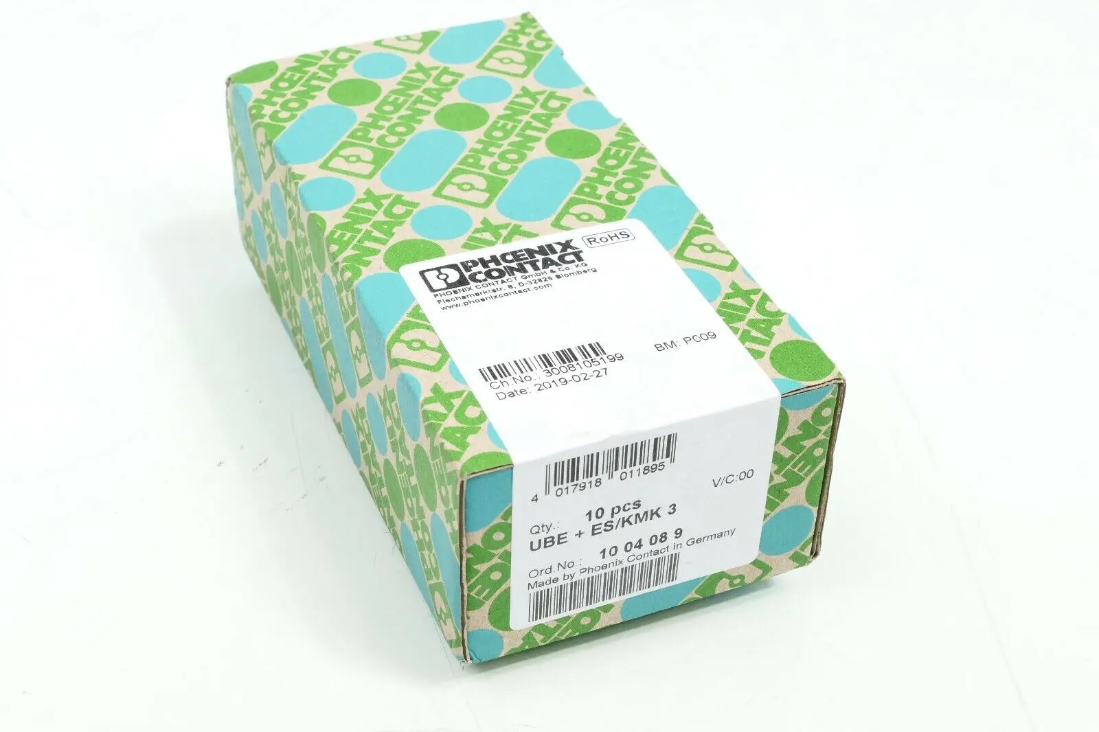 Produktfoto 1 von 10x Phoenix Contact Klemmenmarkierung 10 04 08 9 | UBE + ES/KMK 3 | 1004089