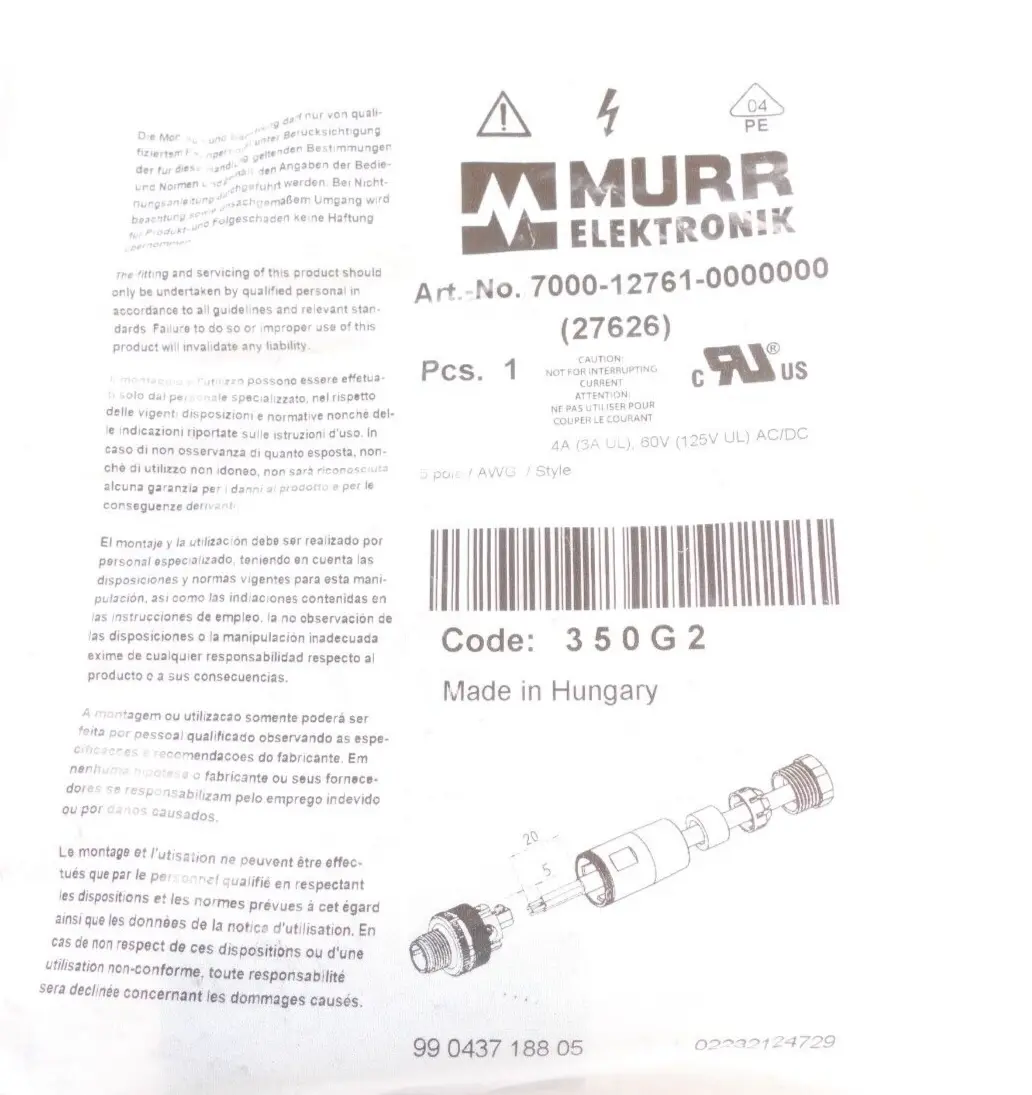 Produktfoto 1 von Murr Elektronik Sensor-/Aktorsteckverbinder | 7000-12761-0000000