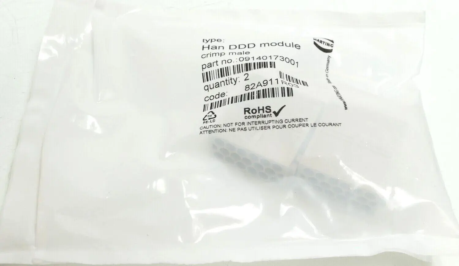 Produktfoto 1 von 2x Harting Han DDD module Crimp Male | 09140173001