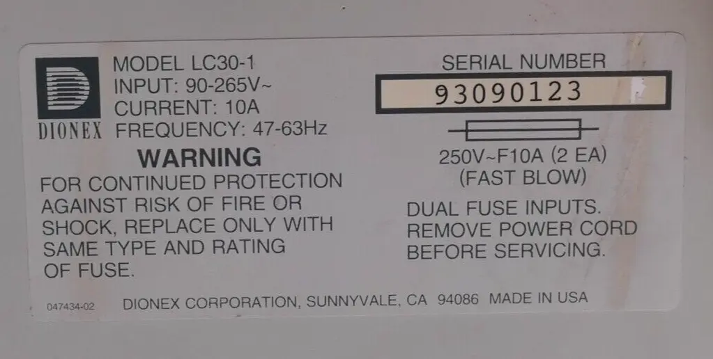 Dionex LC30 Chromatography Ofen LC30-1