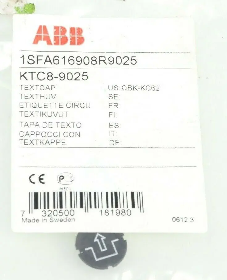 Produktfoto 1 von ABB KTC8-9025 Textkappe | 1SFA616908R9025