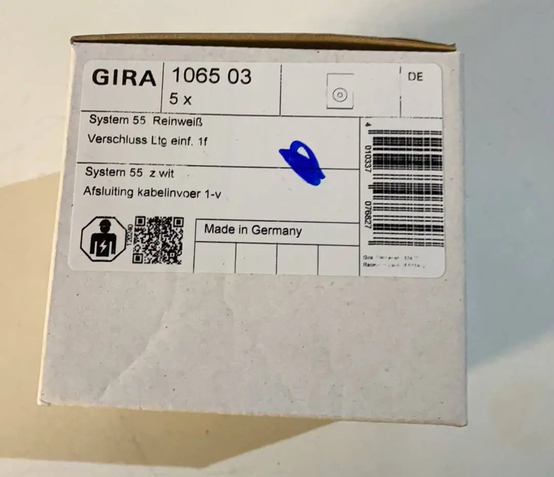 Produktfoto 1 von 5x GIRA Verschluss 106503 Ltg.einf. 1f. System 55 reinweiß