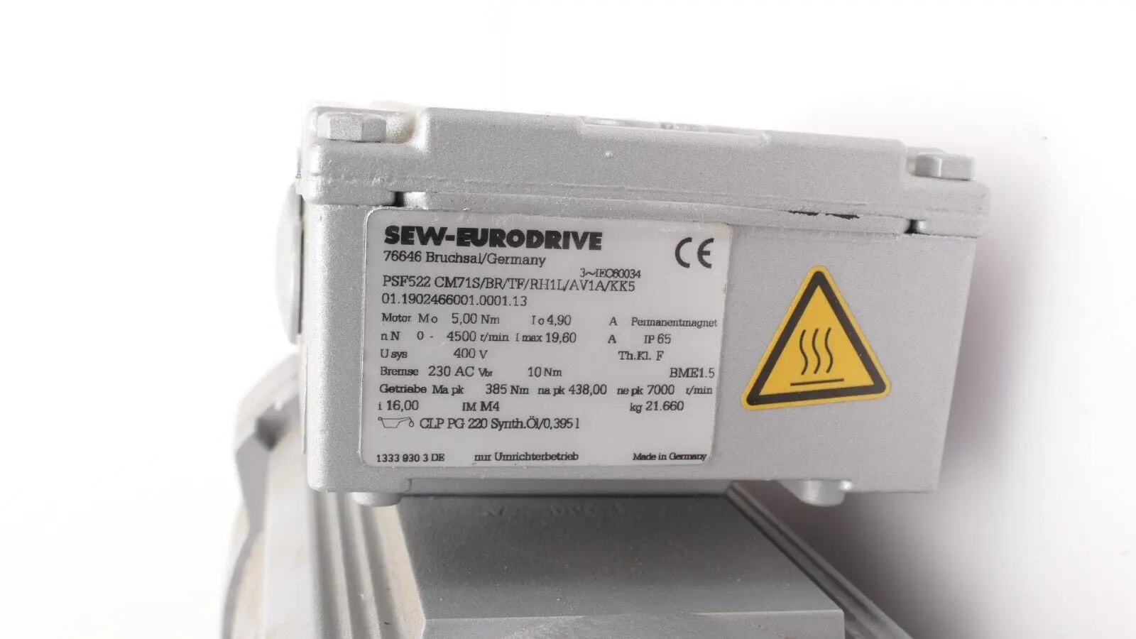 Produktfoto 1 von SEW-Eurodrive Servomotor PSF522 CM71S/BR/TF/RH1L/AV1A/KK5