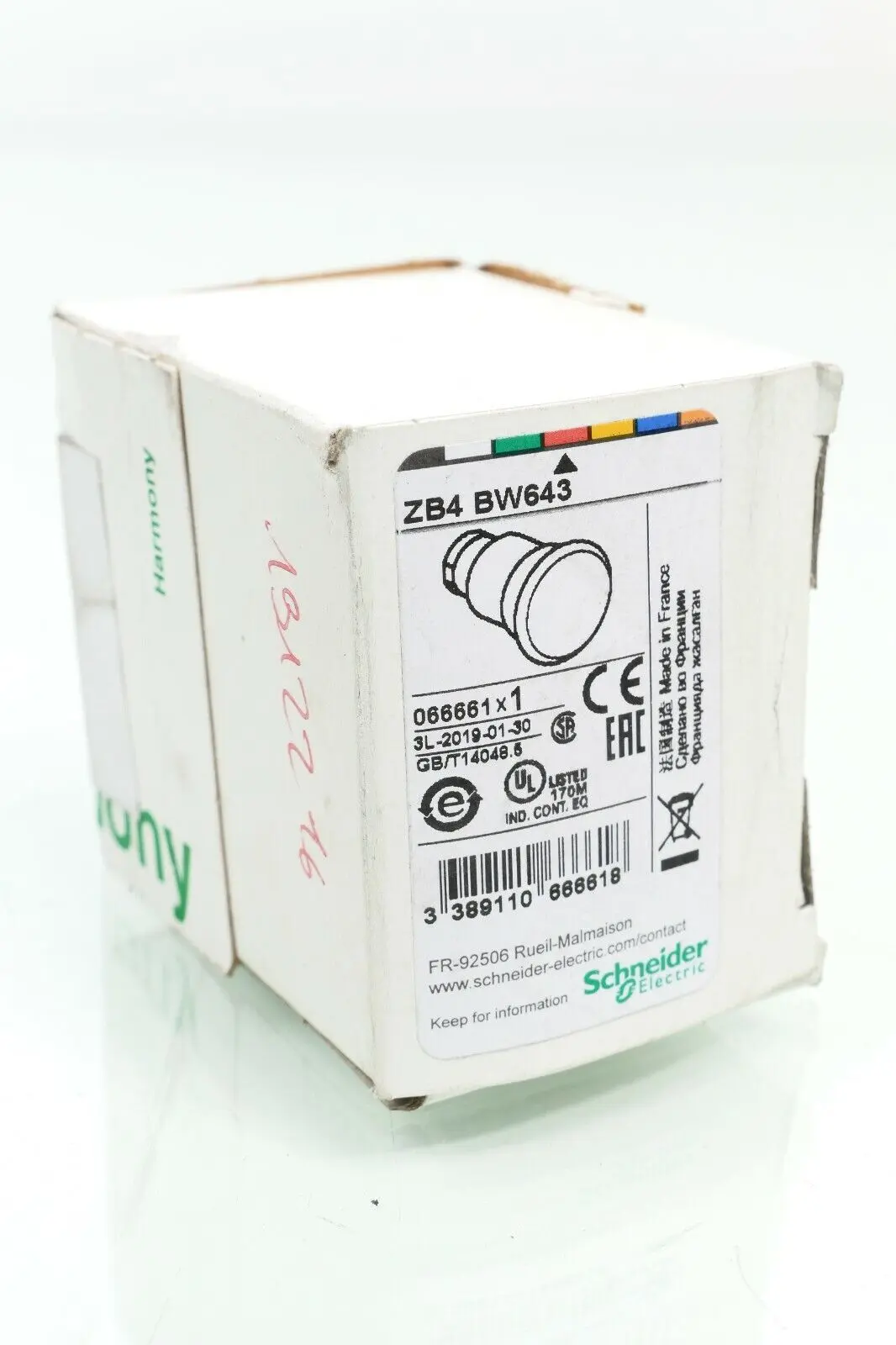 Produktfoto 1 von Schneider Electric ZB4 BW643 Leuchtpilztaster ZB4BW643 | 066661