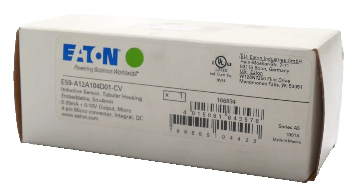 Produktfoto 1 von Eaton Induktiver Näherungssensor E59-A12A104D01-CV | 166834