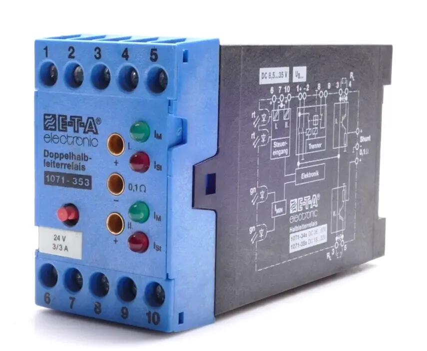 Produktfoto 1 von E-T-A 1071-353 Doppelhalbleiterrelais E-1071-353-DC24V-3A/3A
