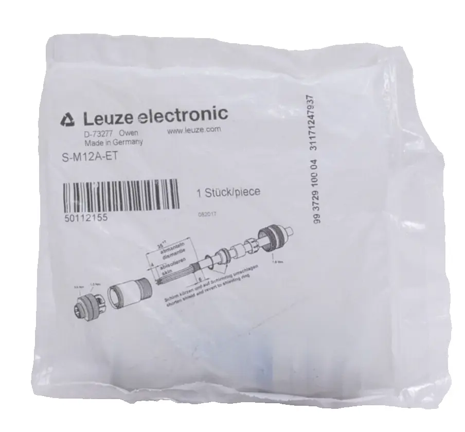 Produktfoto 1 von Leuze Ethernet Rundstecker M12 4-polig S-M12A-ET | 50112155