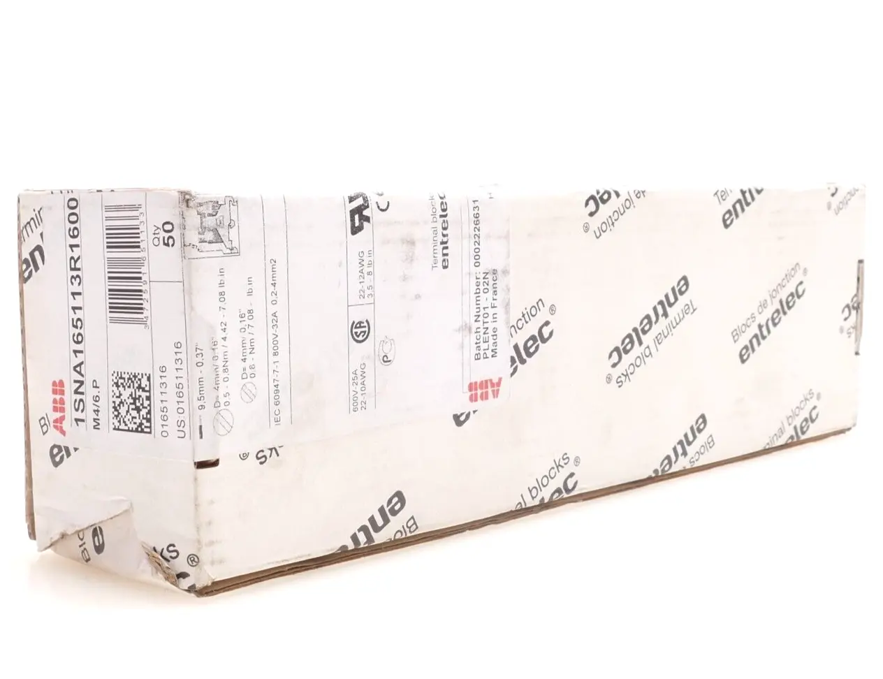 Produktfoto 1 von 50x ABB 1SNA 165 113R 1600 | M4/6.P Schutzleiter Reihenklemme | 1SNA165113R1600