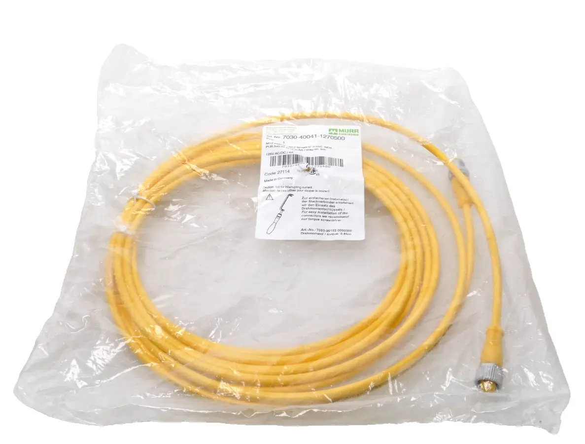 Produktfoto 1 von Murr Elektronik M12 St. 0° / M12 Bu. 0° A-kod. AIDA | 7030-40041-1270500