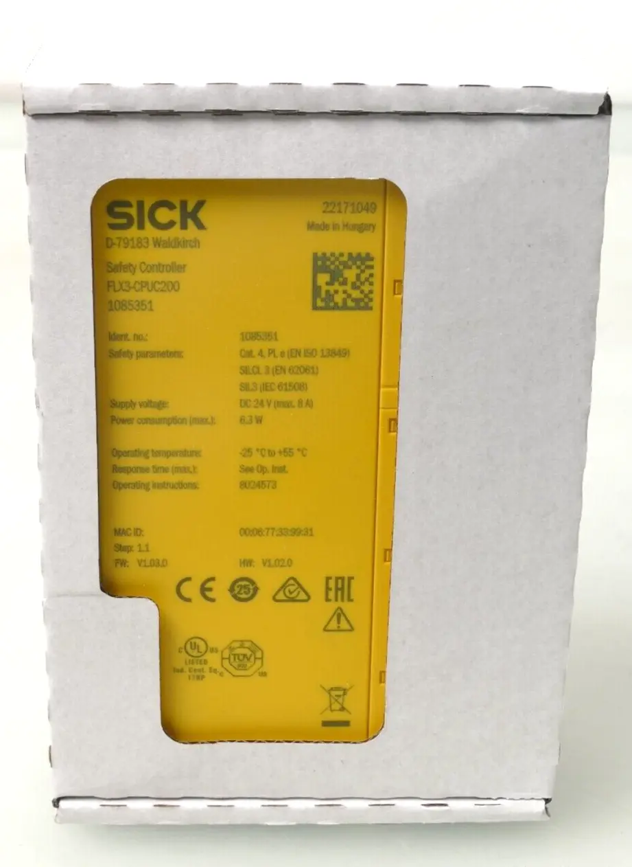 Produktfoto 1 von Sick Sicherheitssteuerungen FLX3-CPUC200 | FW:V1.03.0 HW:V1.02.0 | 1085351