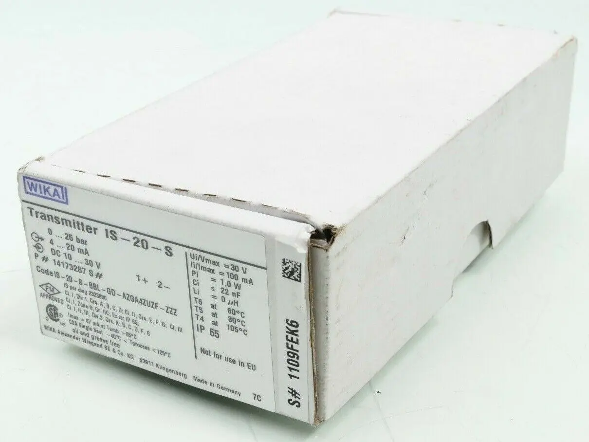 Wika Transmitter 0-25bar IS-20-S-BBL-GD-AZGA4ZUZF-ZZZ | IS-20-S
