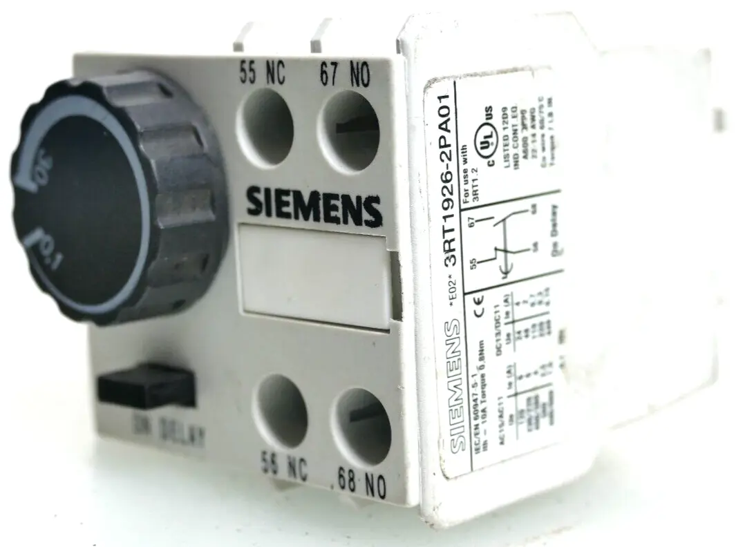 Produktfoto 1 von Siemens Pneumatischer Zeitrelaisblock 3RT1 926-2PA01 | E:02 | 3RT1926-2PA01