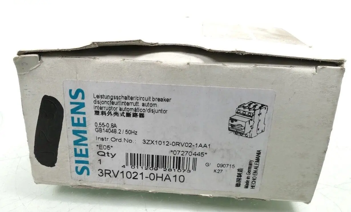 Produktfoto 1 von 2x Siemens SIRIUS Leistungsschalter 3RV1 021-0HA10 | E:05 | 3RV1021-0HA10