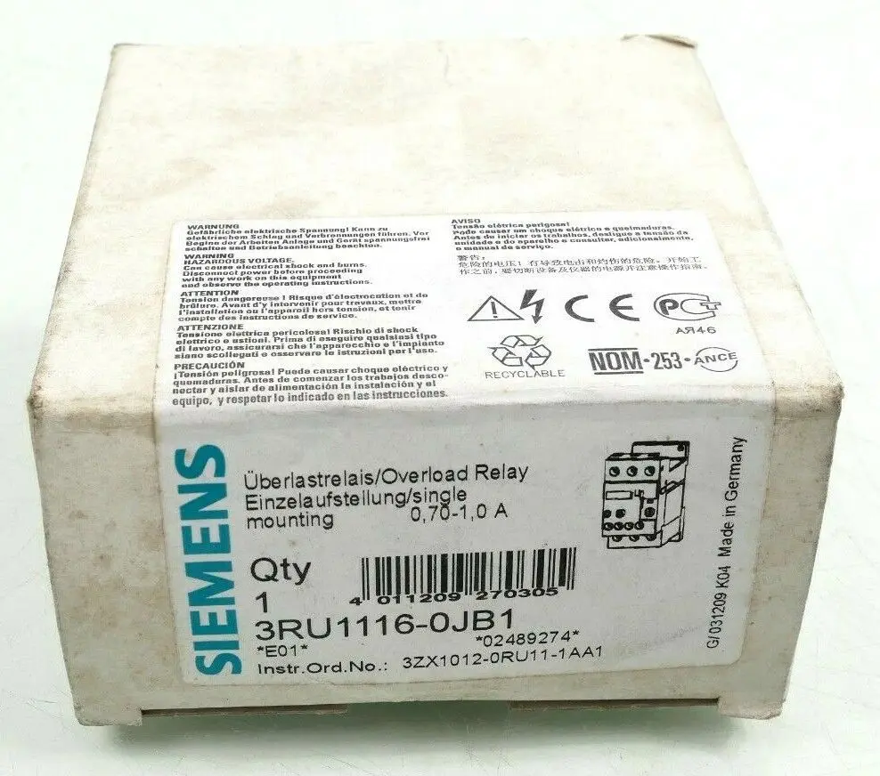 Produktfoto 1 von Siemens SIRIUS Überlastrelais 3RU1 116-0JB1 | E:01 | 3RU1116-0JB1