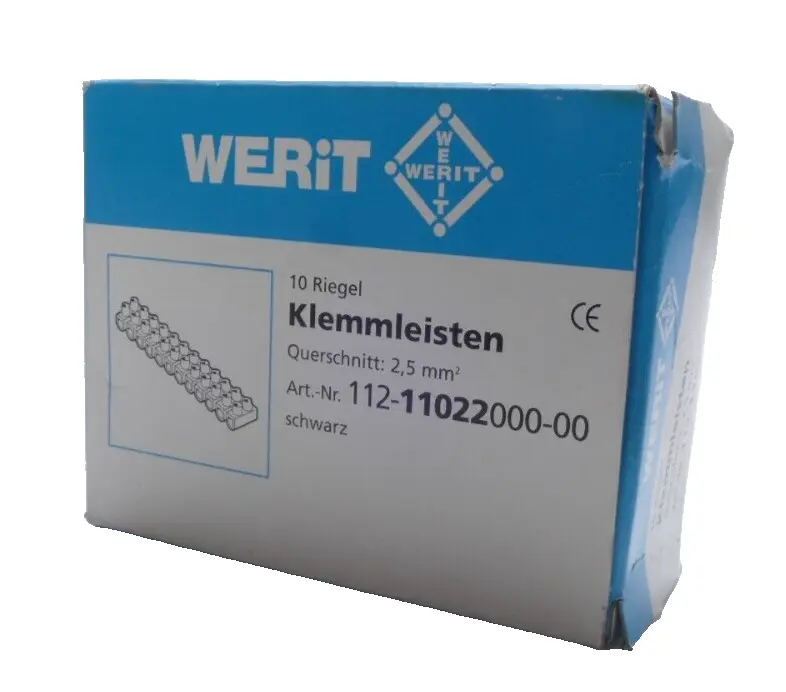 Produktfoto 1 von 10x Werit 112-11022000-00 Klemmleisten 2,5mm Schwarz