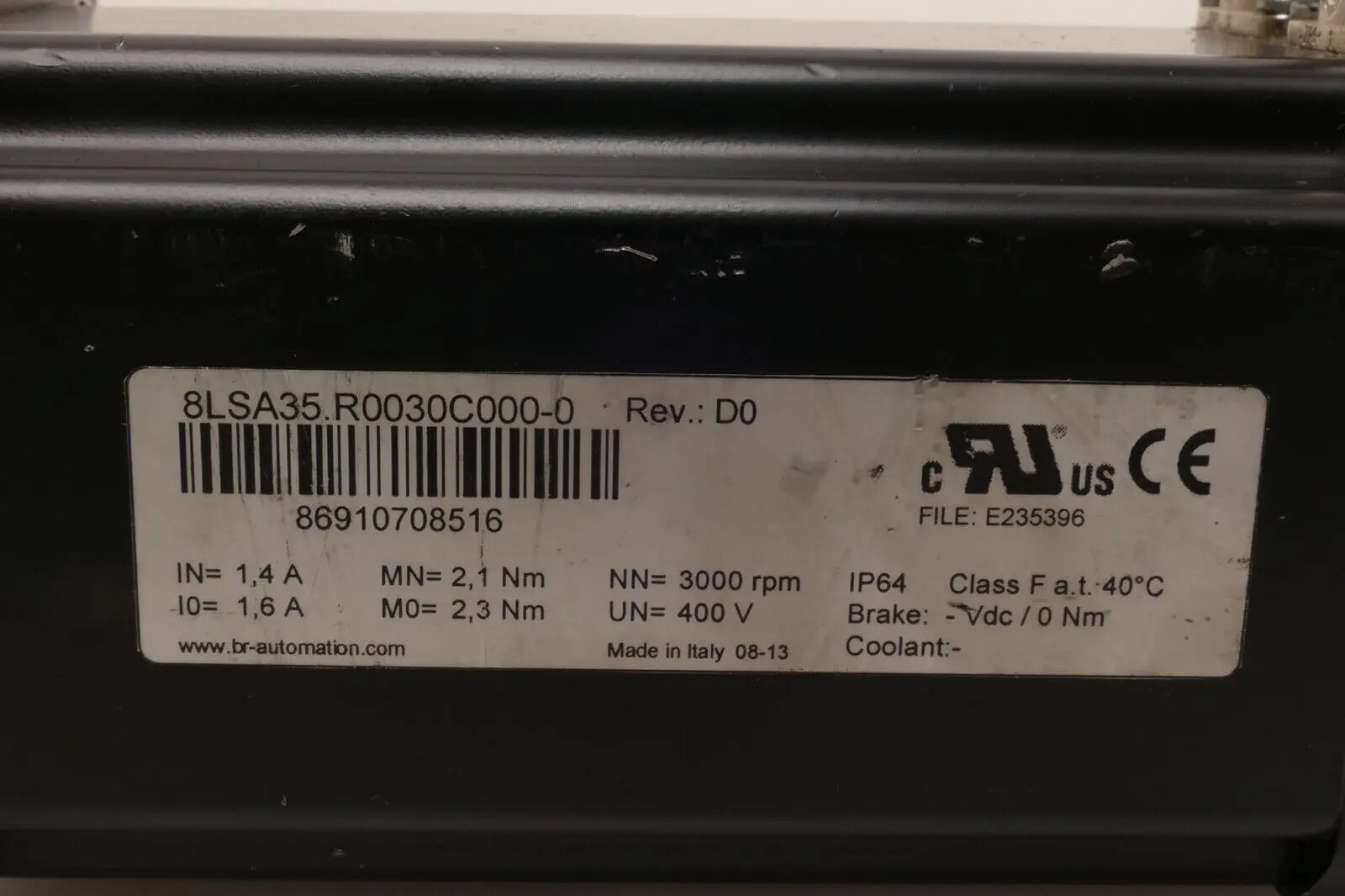 Produktfoto 1 von B&R Automation Servomotor 3000rpm | Rev. D0 | 8LSA35.R0030C000-0