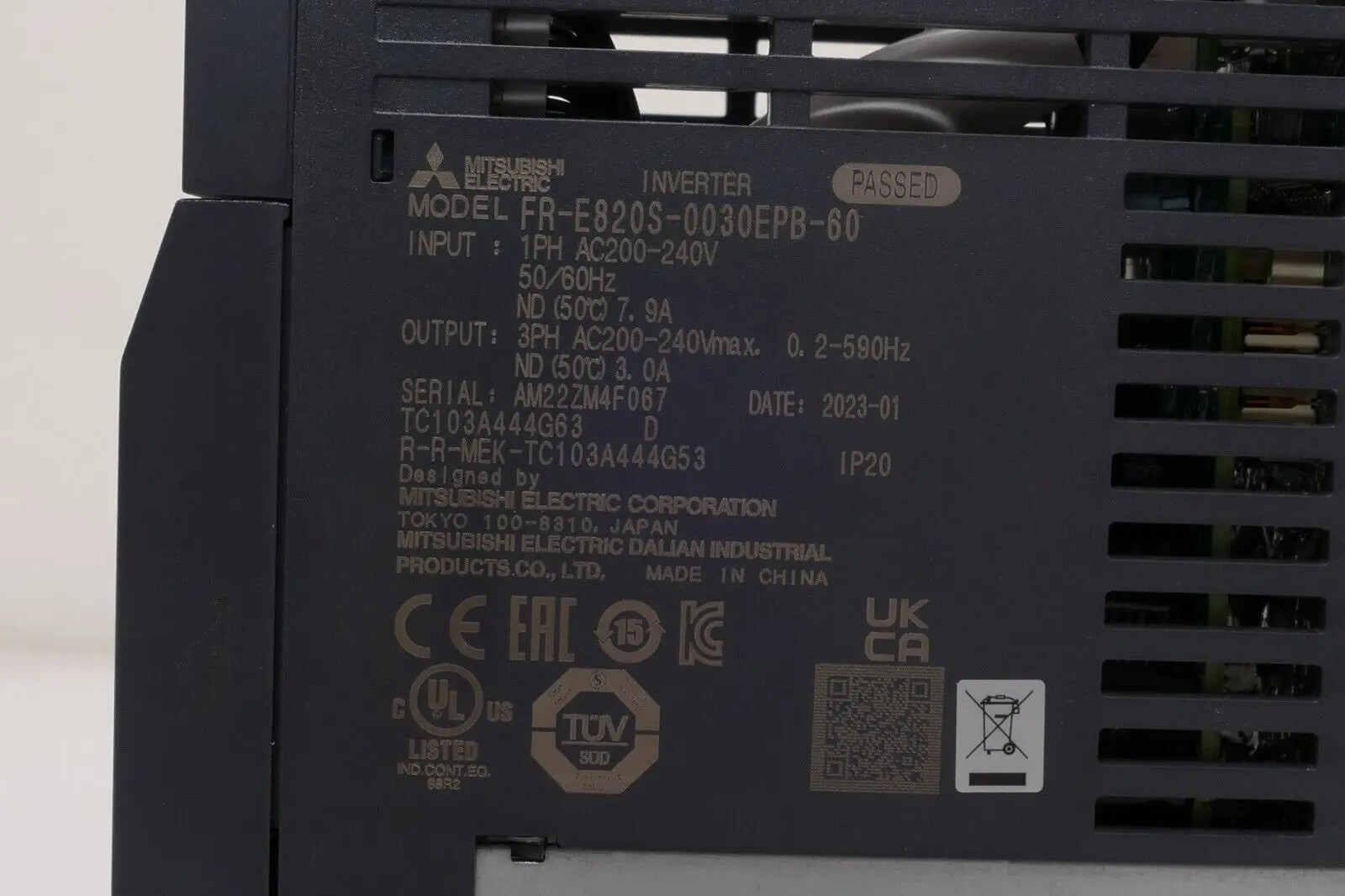 Produktfoto 1 von Mitsubishi Electric E800 Frequenzumrichter | FR-E820S-0030EPB-60
