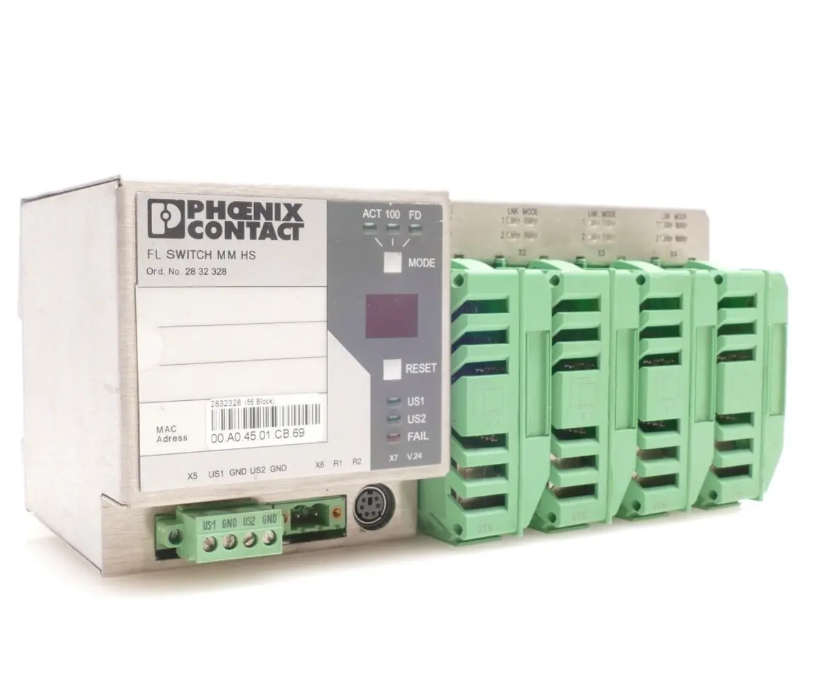 Produktfoto 1 von Phoenix Contact 2832328 FL SWITCH MM HS + 4x 2832357 | FL IF 2TX VS-RJ-D
