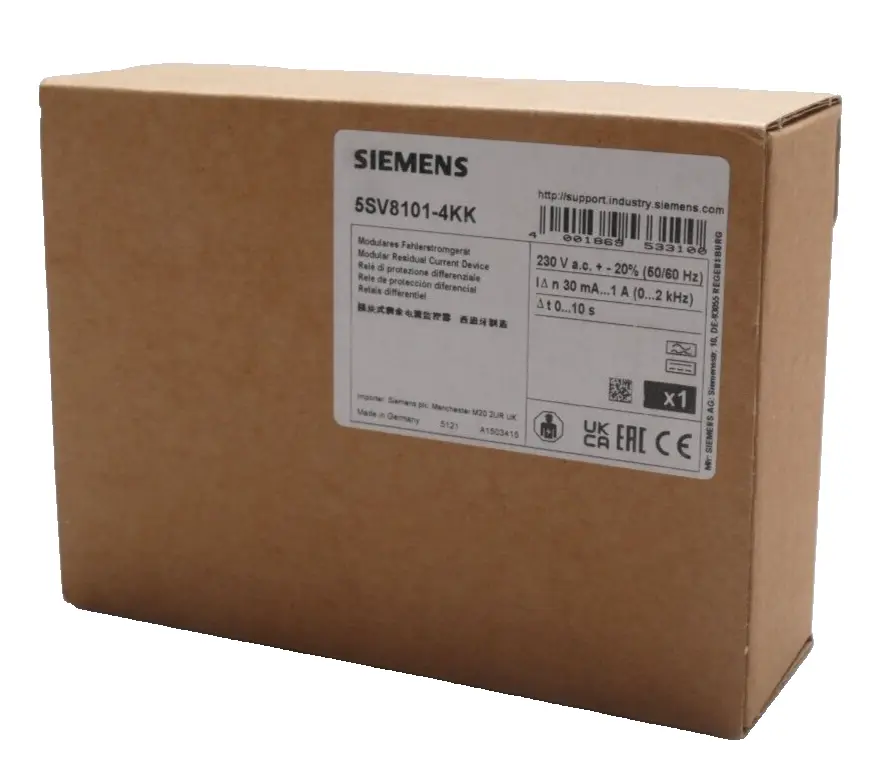 Produktfoto 1 von Siemens Modulares Fehlerstromgerät 5SV8 101-4KK | 5SV8101-4KK