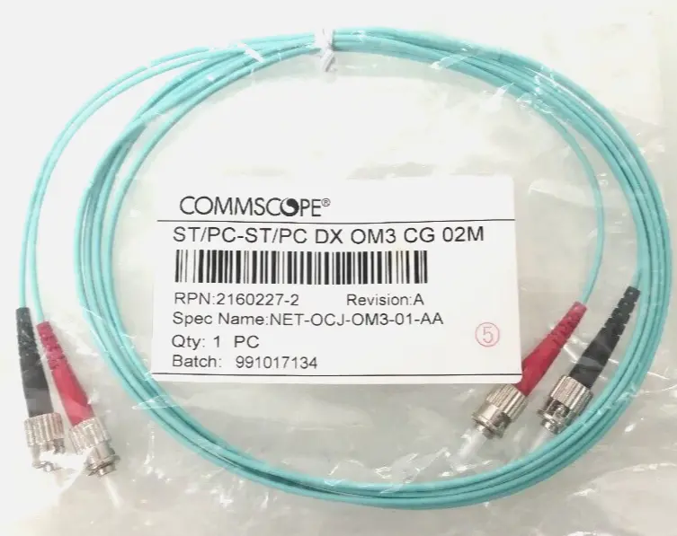 Produktfoto 1 von CommScope 2160227-2 LWL-Patchkabel ST/PC-ST/PC DX OM3 CG 02M | NET-OCJ-OM3-01-AA