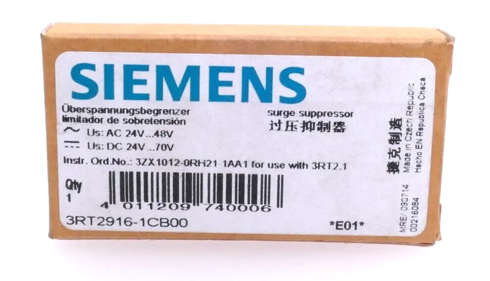 Produktfoto 1 von 7x Siemens Überspannungsbegrenzer 3RT2 916-1CB00 | E:01 | 3RT2916-1CB00