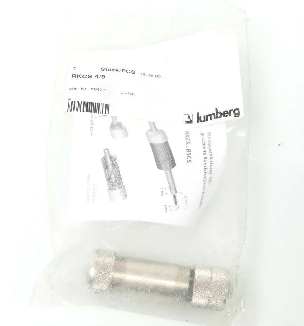 Produktfoto 1 von Lumberg Stecker M12 Kupplung 4 polig RKCS 4/9 | 56437