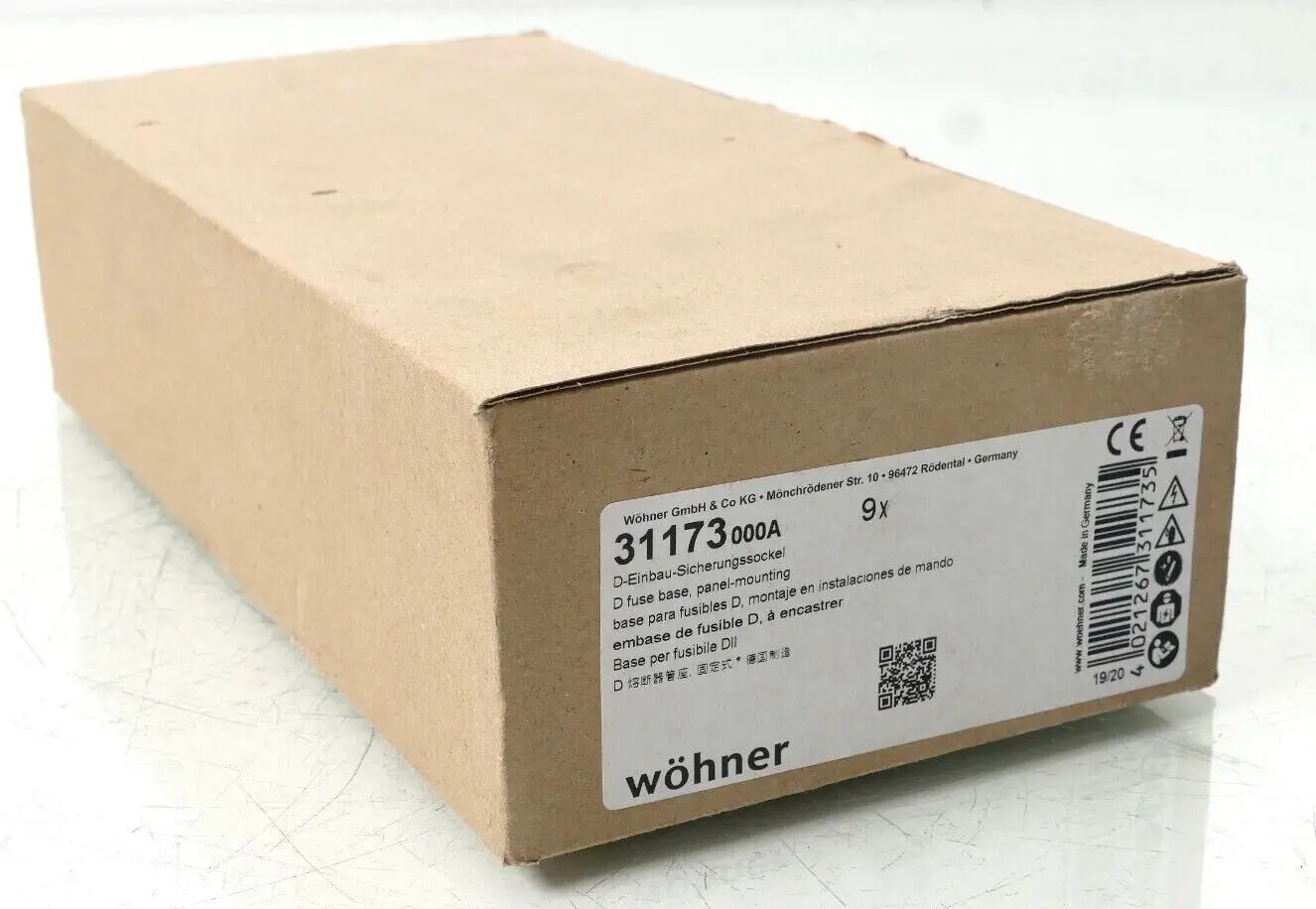 Produktfoto 1 von 9x Wöhner D-Einbau-Sicherungssockel 31173 | 31173000A