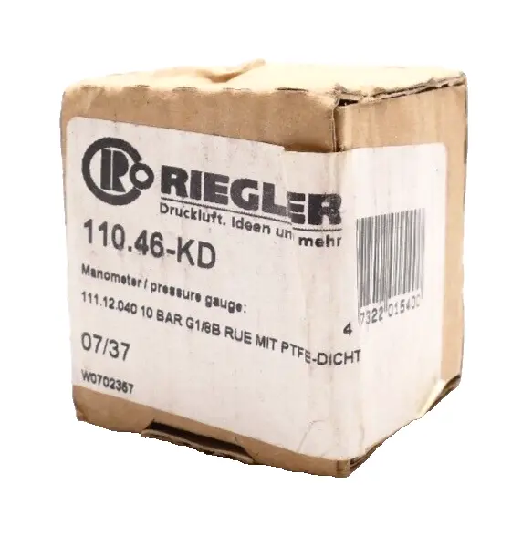 Produktfoto 1 von Riegler Manometer 111.12.040 | 10 Bar G1/8B RUE mit PTFE-Dichtung | 110.46-KD