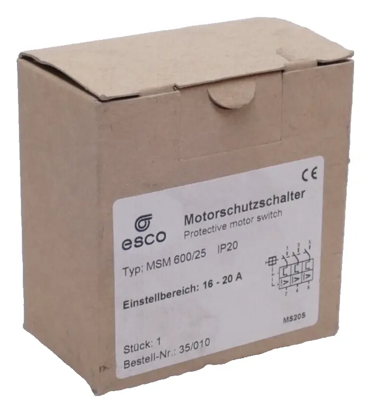 Produktfoto 1 von Esco 035/010 Motorschutzschalter Msm 600/25 | 16-20A 690V