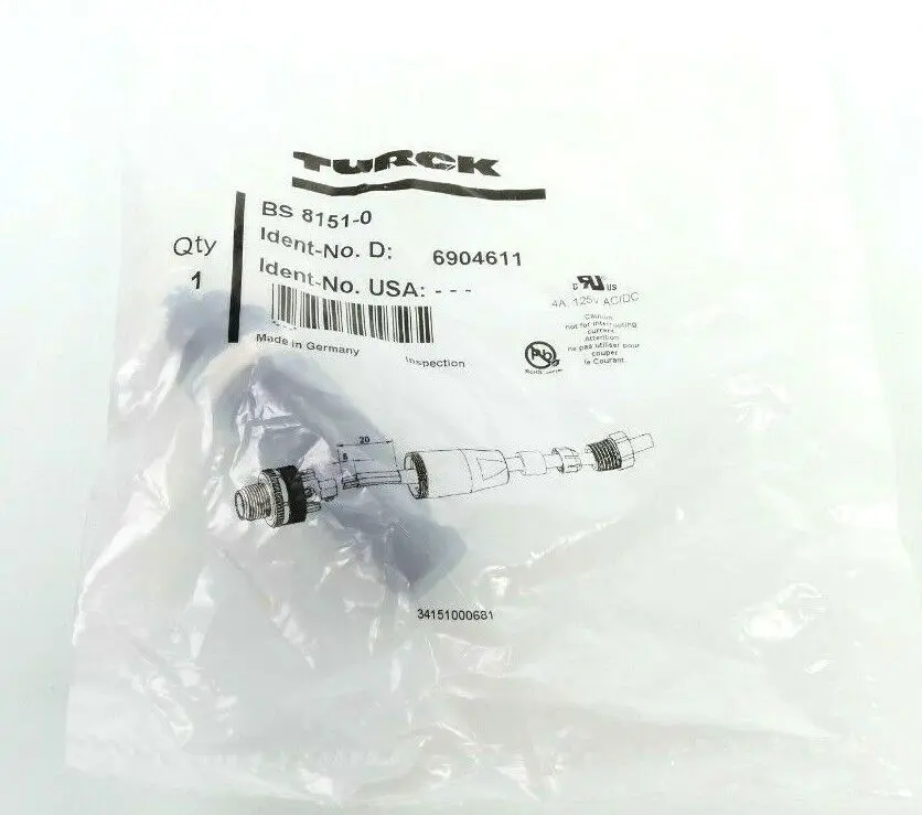 Produktfoto 1 von Turck M12 Rundsteckverbinder Rundsteckverbinder BS8151-0 |  6904611