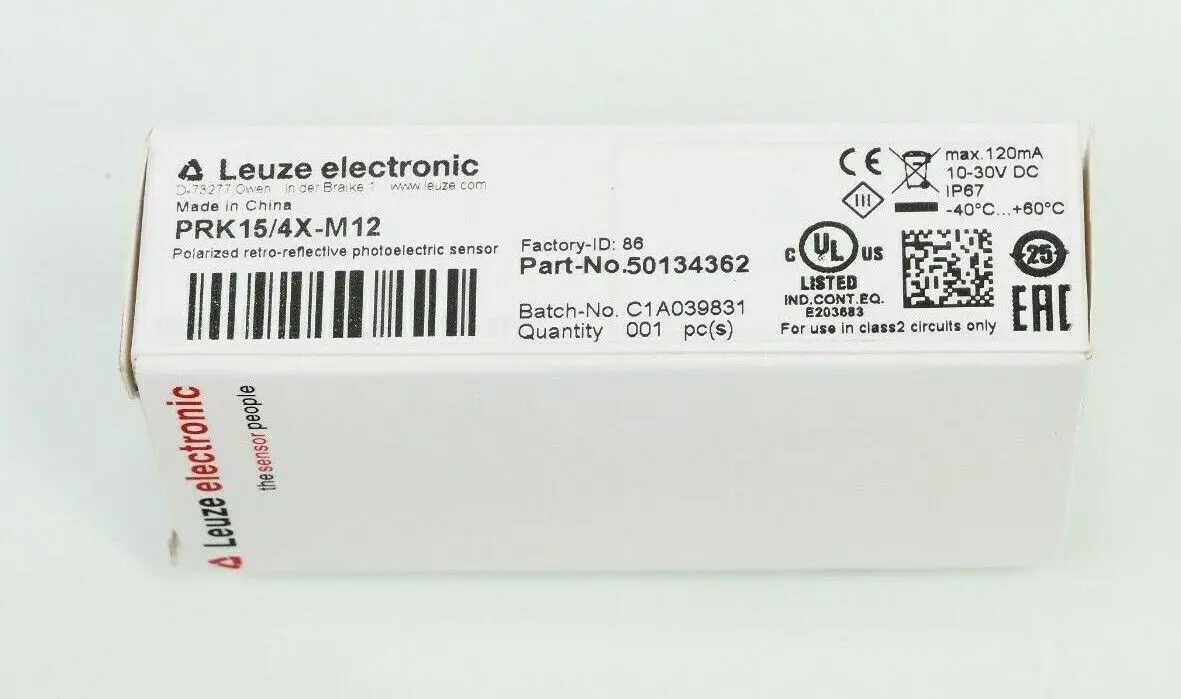 Produktfoto 1 von Leuze Reflex-Lichtschranke polarisiert PRK15/4X-M12 | 50134362