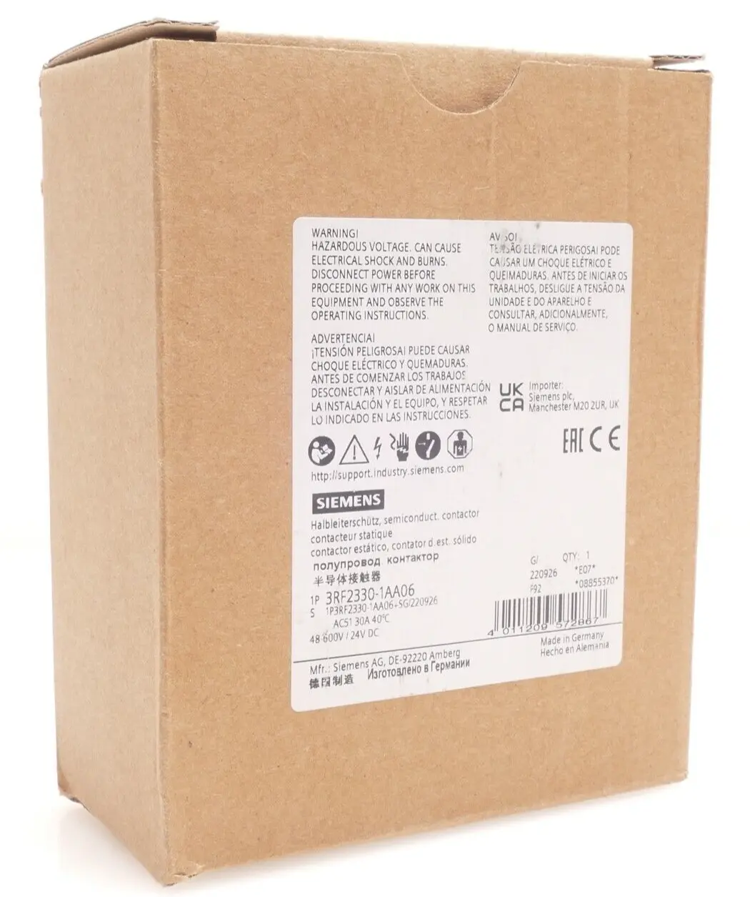 Produktfoto 1 von Siemens 3RF2 330-1AA06 Halbleiterschütz 3RF2330-1AA06 E:07