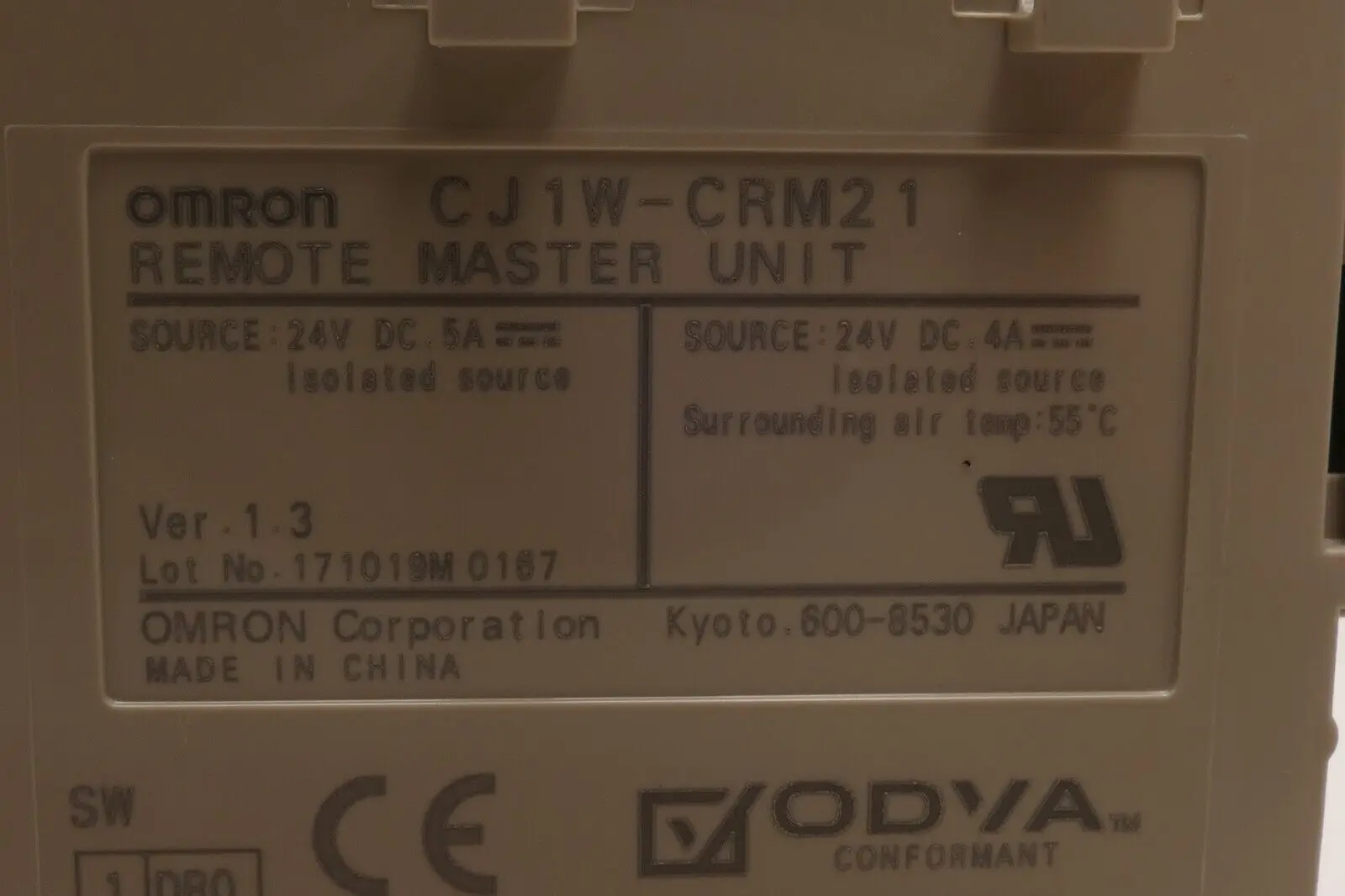 Produktfoto 1 von Omron CRM21 Remote Master Unit | Ver.1.3 | CJ1W-CRM21