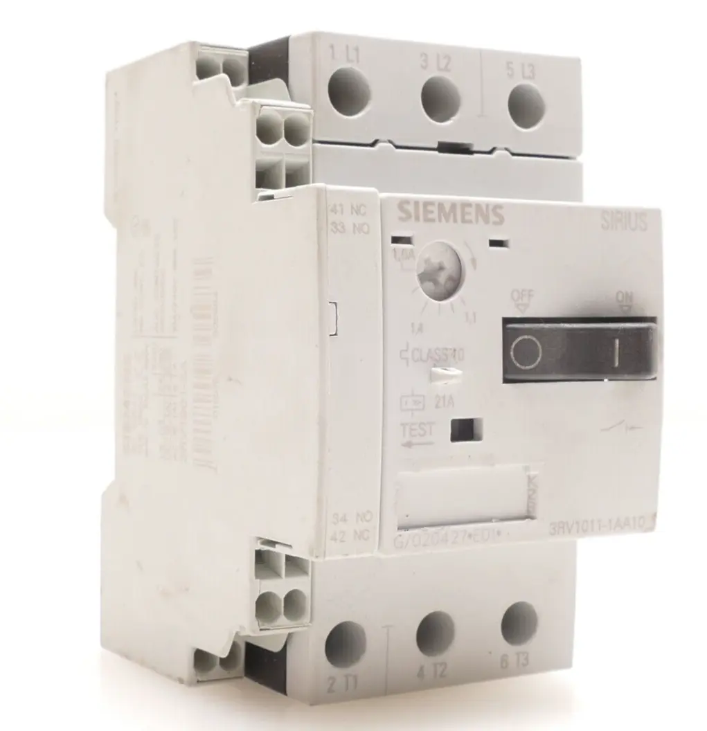 Produktfoto 1 von Siemens SIRIUS Leistungsschalter 3RV1011-1AA10 + Hilfsschalter 3RV1901-2A