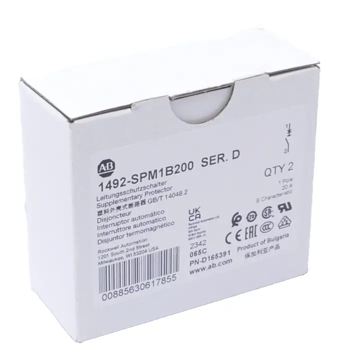 Produktfoto 1 von Allen-Bradley Leitungsschutzschalter | Ser. D | 1492-SPM1B200